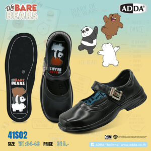 ADDA รองเท้านักเรียน เด็กผู้หญิงลาย We Bare Bears ลิขสิทธิ์แท้ รุ่น 41S02W1 (ไซส์ 34-43)