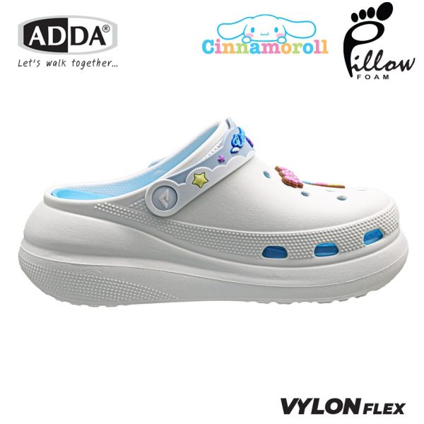 ADDA Pillow Foam รองเท้าแตะ รองเท้าลำลองหัวโต สำหรับผู้หญิง ลาย Cinnamoroll ลิขสิทธิ์แท้ รุ่น 5PF01B7 (ไซส์ 1-3)