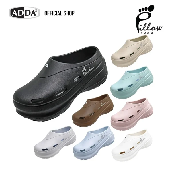 ADDA Pillow Foam รองเท้าแตะ รองเท้าลำลองหัวโต หุ้มส้น สำหรับผู้หญิง รุ่น 5PF04W1 (ไซส์ 4-6)