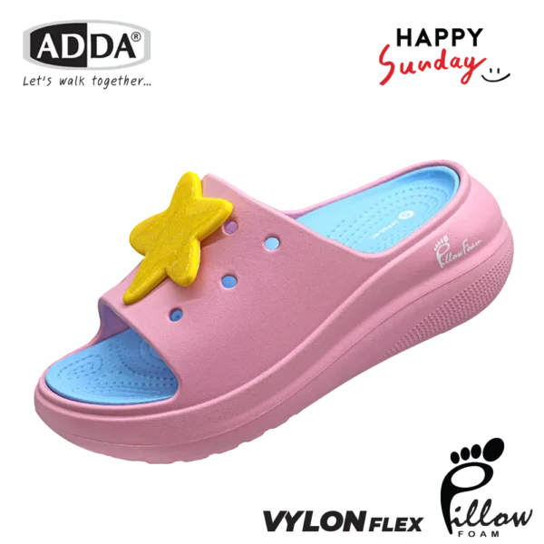 ADDA x HAPPY SUNDAY ลิขสิทธิ์แท้ Pillow Form รองเท้าแตะ รองเท้าลำลอง แบบสวม สำหรับผู้หญิง รุ่น 5PF08W3 (ไซส์ 4-7)