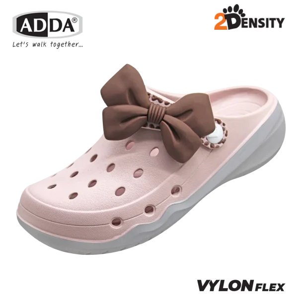 ADDA 2density รองเท้าแตะ รองเท้าลำลอง สำหรับผู้หญิง แบบสวมหัวโต Candy Bow รุ่น 5TD82W2 (ไซส์ 4-6)