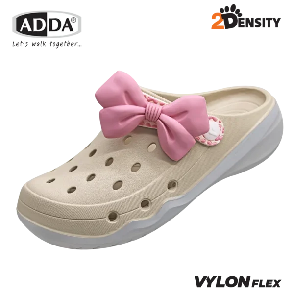 ADDA 2density รองเท้าแตะ รองเท้าลำลอง สำหรับผู้หญิง แบบสวมหัวโต Candy Bow รุ่น 5TD82W2 (ไซส์ 4-6)