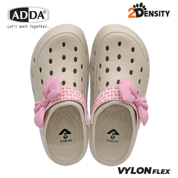 ADDA 2density รองเท้าแตะ รองเท้าลำลอง สำหรับผู้หญิง แบบสวมหัวโต Candy Bow รุ่น 5TD82W2 (ไซส์ 4-6)