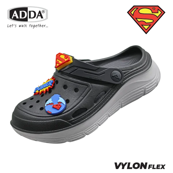 ADDA 2density รองเท้าแตะ รองเท้าลำลอง สำหรับเด็ก แบบสวมหัวโต Superman รุ่น 5TD88BB (ไซส์ 11-13,1-3)