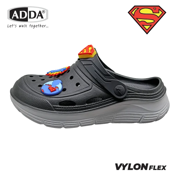 ADDA 2density รองเท้าแตะ รองเท้าลำลอง สำหรับเด็ก แบบสวมหัวโต Superman รุ่น 5TD88BB (ไซส์ 11-13,1-3)