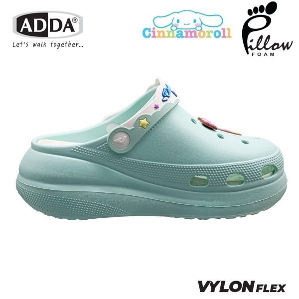 ADDA Pillow Foam รองเท้าแตะ รองเท้าลำลองหัวโต สำหรับผู้หญิง ลาย Cinnamoroll ลิขสิทธิ์แท้ รุ่น 5PF01-W7 (ไซส์ 4 -7)