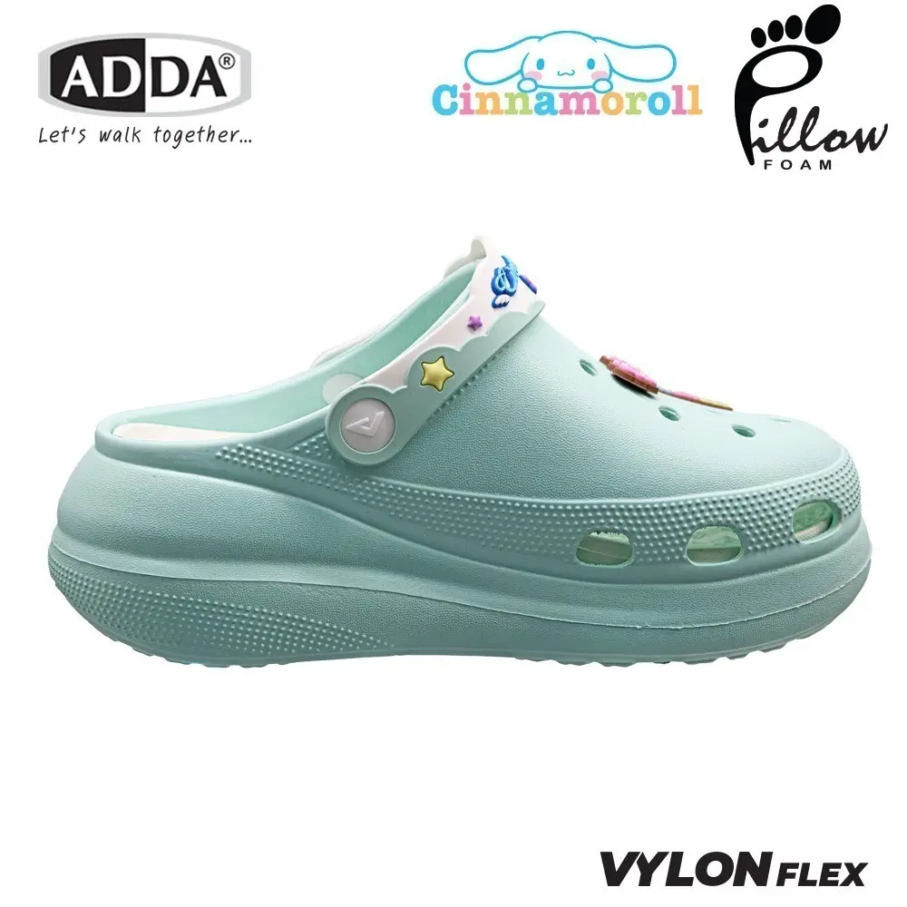 ADDA Pillow Foam รองเท้าแตะ รองเท้าลำลองหัวโต สำหรับผู้หญิง ลาย Cinnamoroll ลิขสิทธิ์แท้ รุ่น 5PF01-W7 (ไซส์ 4 -7) - Image 5
