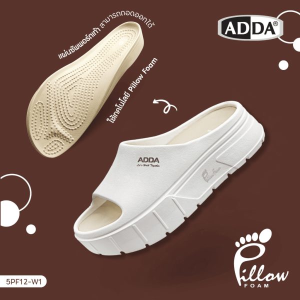 ADDA Pillow Foam รองเท้าแตะ รองเท้าลำลอง แบบสวม สำหรับผู้หญิง รุ่น 5PF12W1 (ไซส์ 4-7)