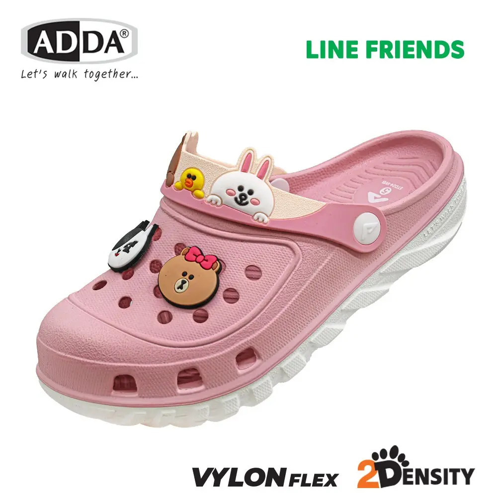 ADDA 2density รองเท้าแตะ รองเท้าลำลอง สำหรับผู้หญิง แบบสวมหัวโต Line Friends รุ่น 5TD24WB (ไซส์ 4-6) - Image 2