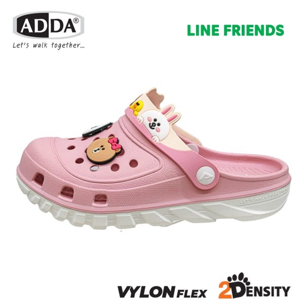 ADDA 2density รองเท้าแตะ รองเท้าลำลอง สำหรับผู้หญิง แบบสวมหัวโต Line Friends รุ่น 5TD24WB (ไซส์ 4-6)