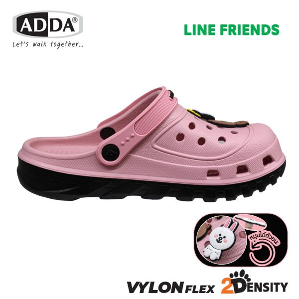 ADDA 2density รองเท้าแตะลำลอง แบบสวมหัวโต สำหรับผู้หญิง Line Friends รุ่น 5TD24WC (ไซส์ 4-6)