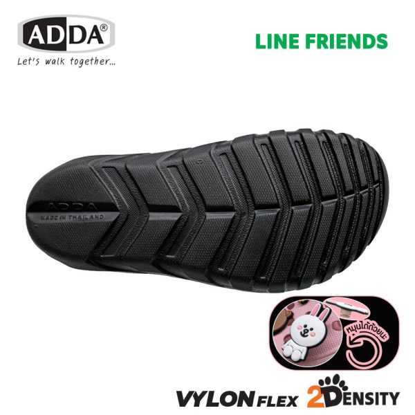 ADDA 2density รองเท้าแตะลำลอง แบบสวมหัวโต สำหรับผู้หญิง Line Friends รุ่น 5TD24WC (ไซส์ 4-6)