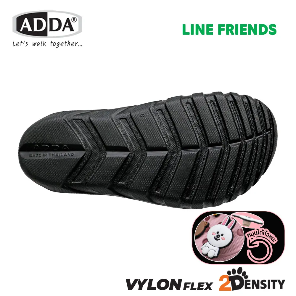 ADDA 2density รองเท้าแตะลำลอง แบบสวมหัวโต สำหรับผู้หญิง Line Friends รุ่น 5TD24WC (ไซส์ 4-6) - Image 6