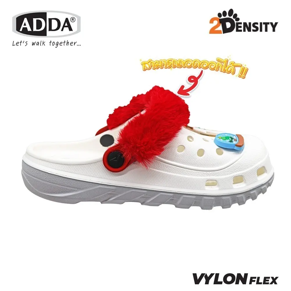ADDA 2density รองเท้าแตะ รองเท้าลำลอง สำหรับผู้หญิง แบบสวมหัวโต Christmas รุ่น 5TD24WH (ไซส์ 4-7) - Image 6
