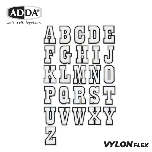 ADDA ตัวติดรองเท้า ตัวอักษรภาษาอังกฤษ A-Z รุ่น JB00AW2-JB00ZW2 (สีดำ)