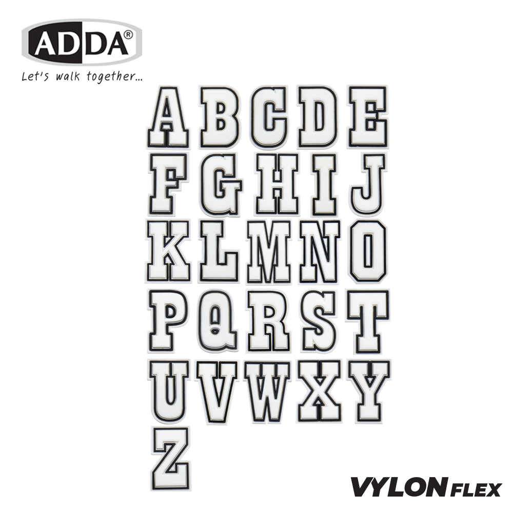 ADDA ตัวติดรองเท้า ตัวอักษรภาษาอังกฤษ A-Z รุ่น JB00AW2-JB00ZW2 (สีดำ) - Image 2