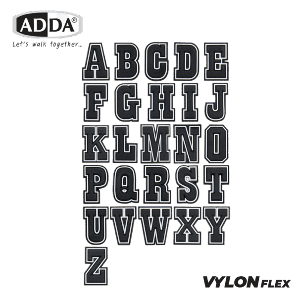 ADDA ตัวติดรองเท้า ตัวอักษรภาษาอังกฤษ A-Z รุ่น JB00AW2-JB00ZW2 (สีดำ)