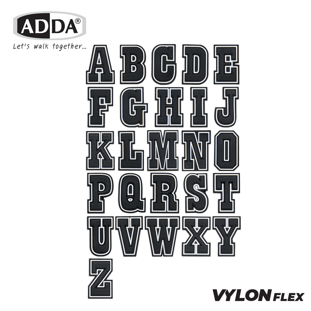 ADDA ตัวติดรองเท้า ตัวอักษรภาษาอังกฤษ A-Z รุ่น JB00AW2-JB00ZW2 (สีดำ)