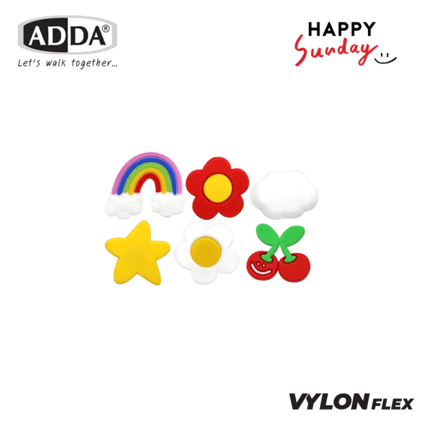 ADDA x Happy Sunday ตัวติดรองเท้า SET 6 PCS รุ่น JB017W1