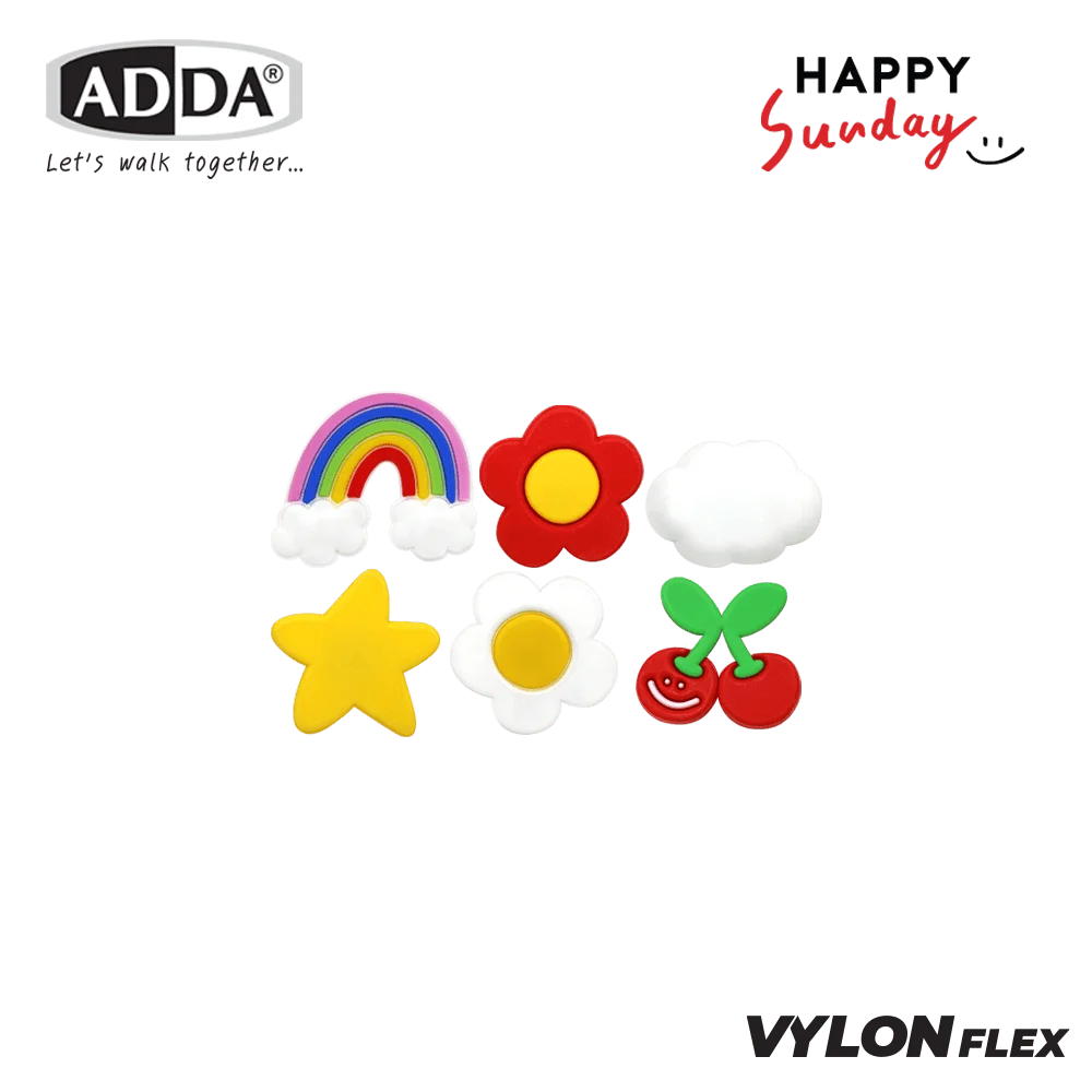 ADDA x Happy Sunday ตัวติดรองเท้า SET 6 PCS รุ่น JB017W1 - Image 2