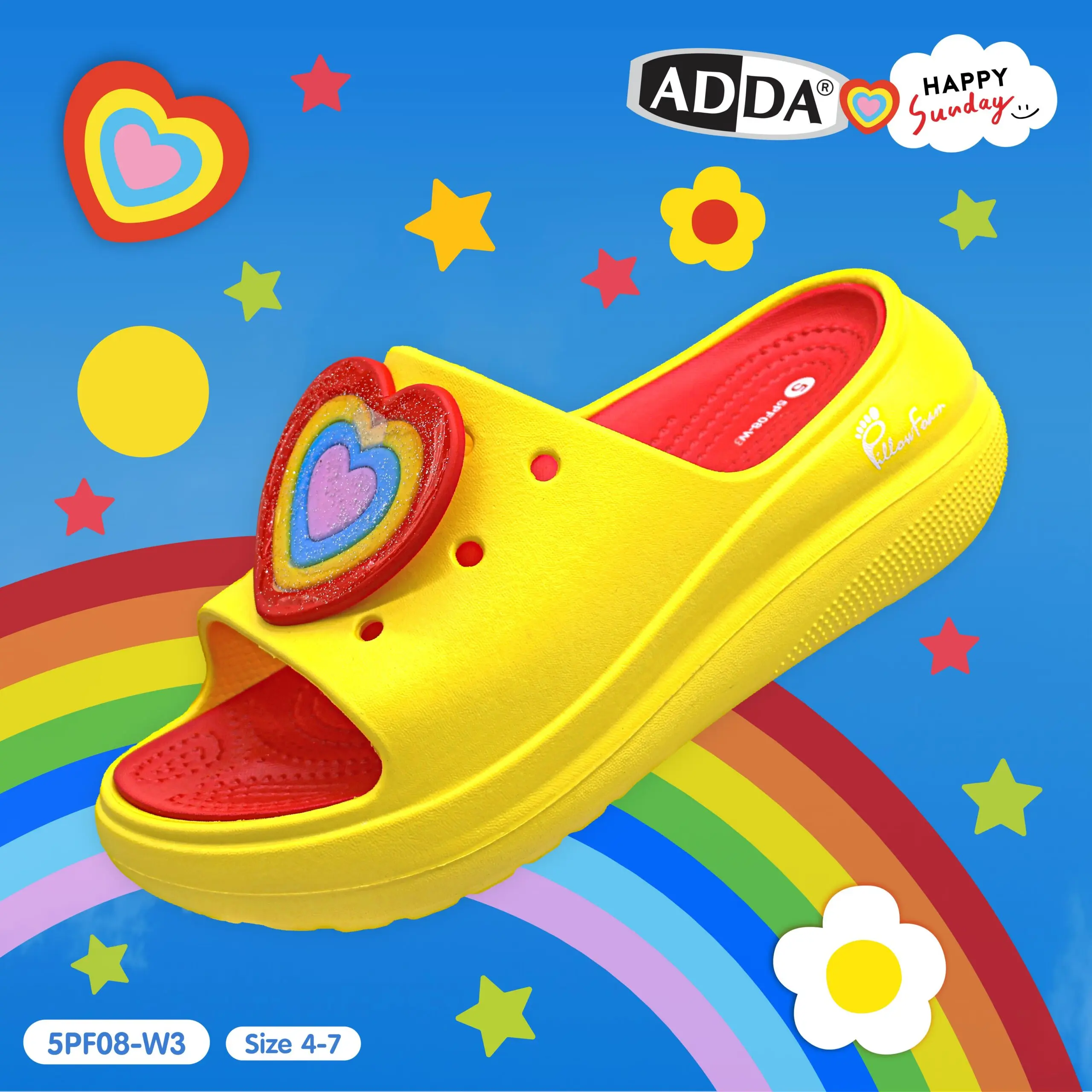 ADDA x HAPPY SUNDAY ลิขสิทธิ์แท้ Pillow Form รองเท้าแตะ รองเท้าลำลอง แบบสวม สำหรับผู้หญิง รุ่น 5PF08W3 (ไซส์ 4-7) - Image 3