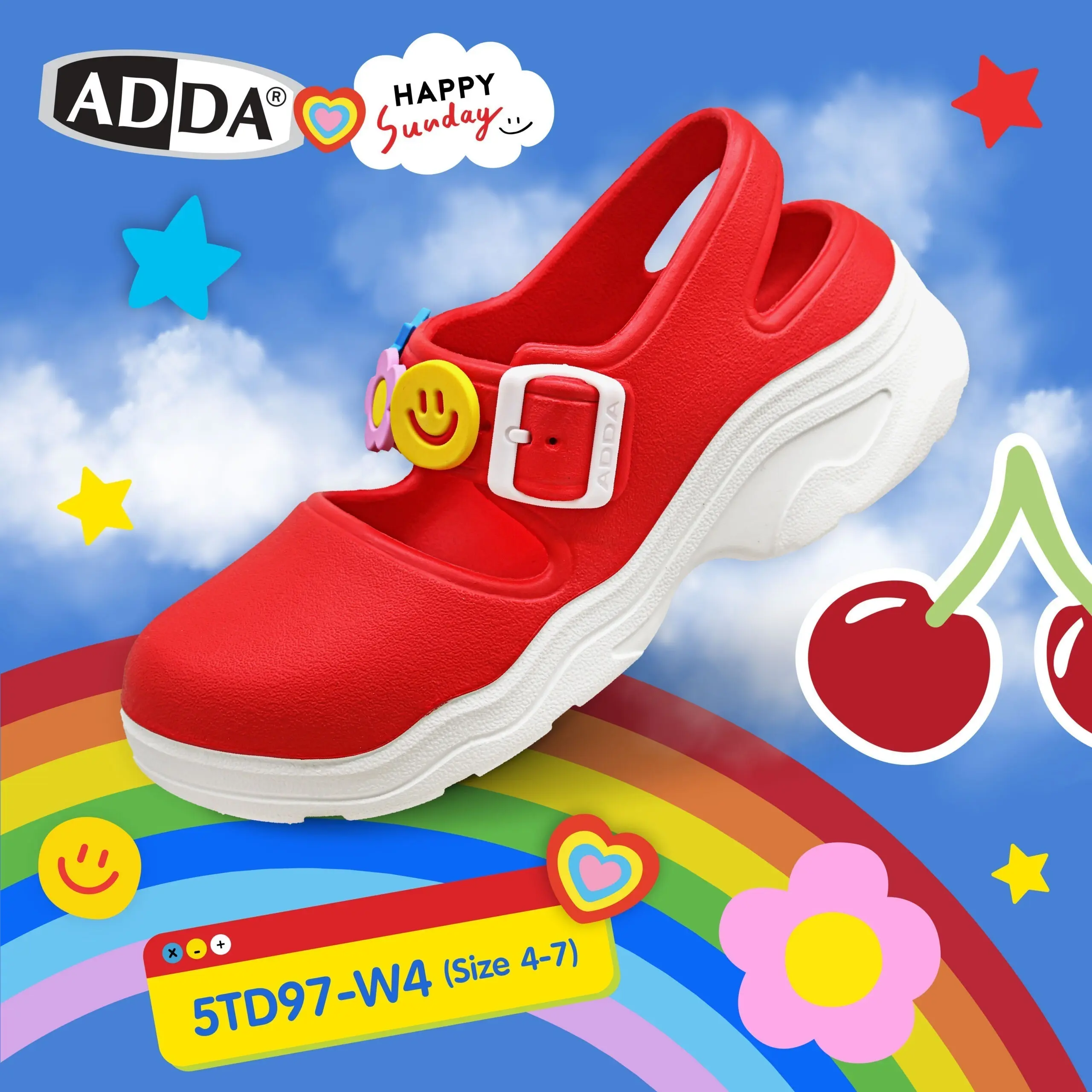 ADDA x HAPPY SUNDAY ลิขสิทธิ์แท้ 2density รองเท้าแตะ รองเท้าลำลอง แบบสวม สำหรับผู้หญิง รุ่น 5TD97W4 (ไซส์ 4-7) - Image 3