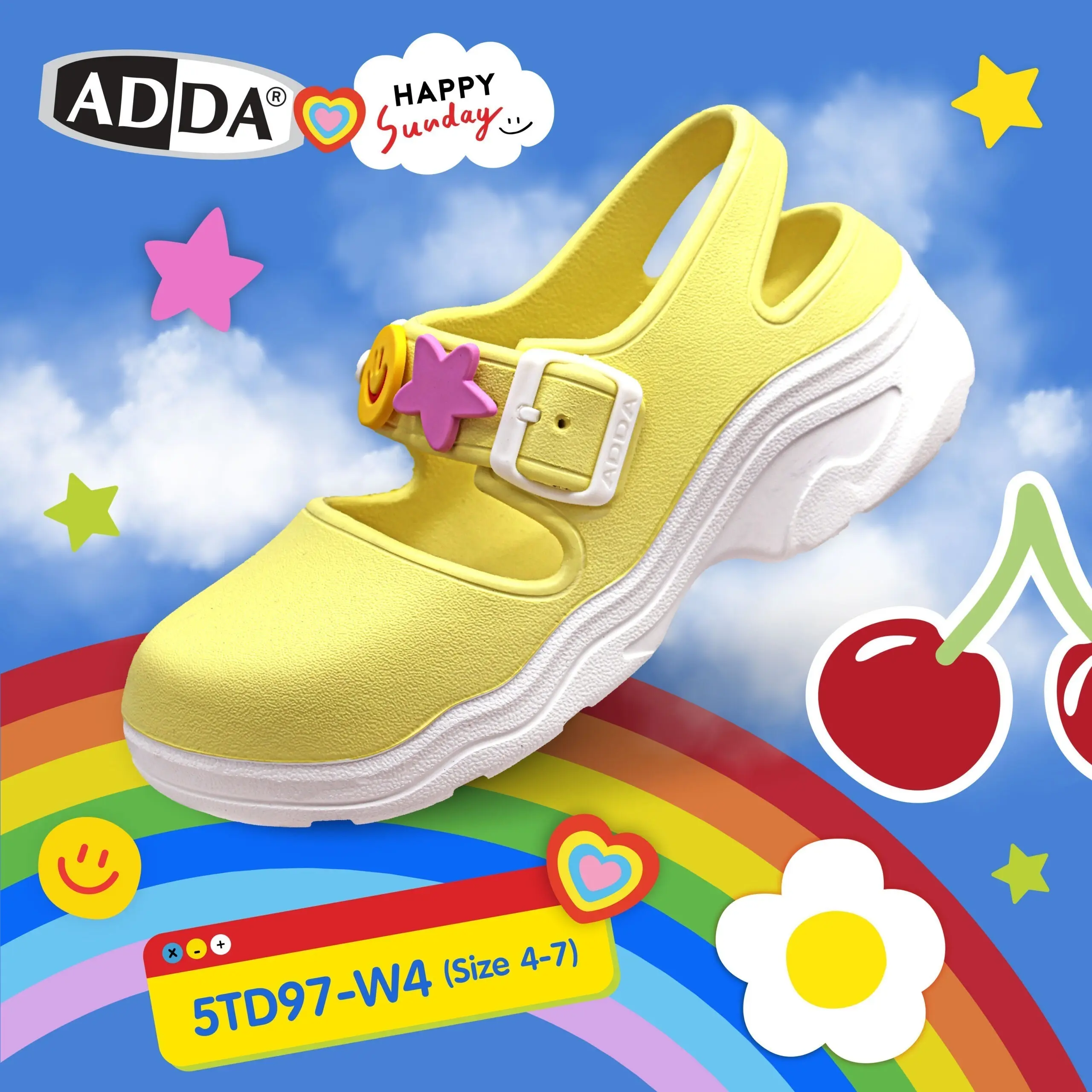ADDA x HAPPY SUNDAY ลิขสิทธิ์แท้ 2density รองเท้าแตะ รองเท้าลำลอง แบบสวม สำหรับผู้หญิง รุ่น 5TD97W4 (ไซส์ 4-7) - Image 2