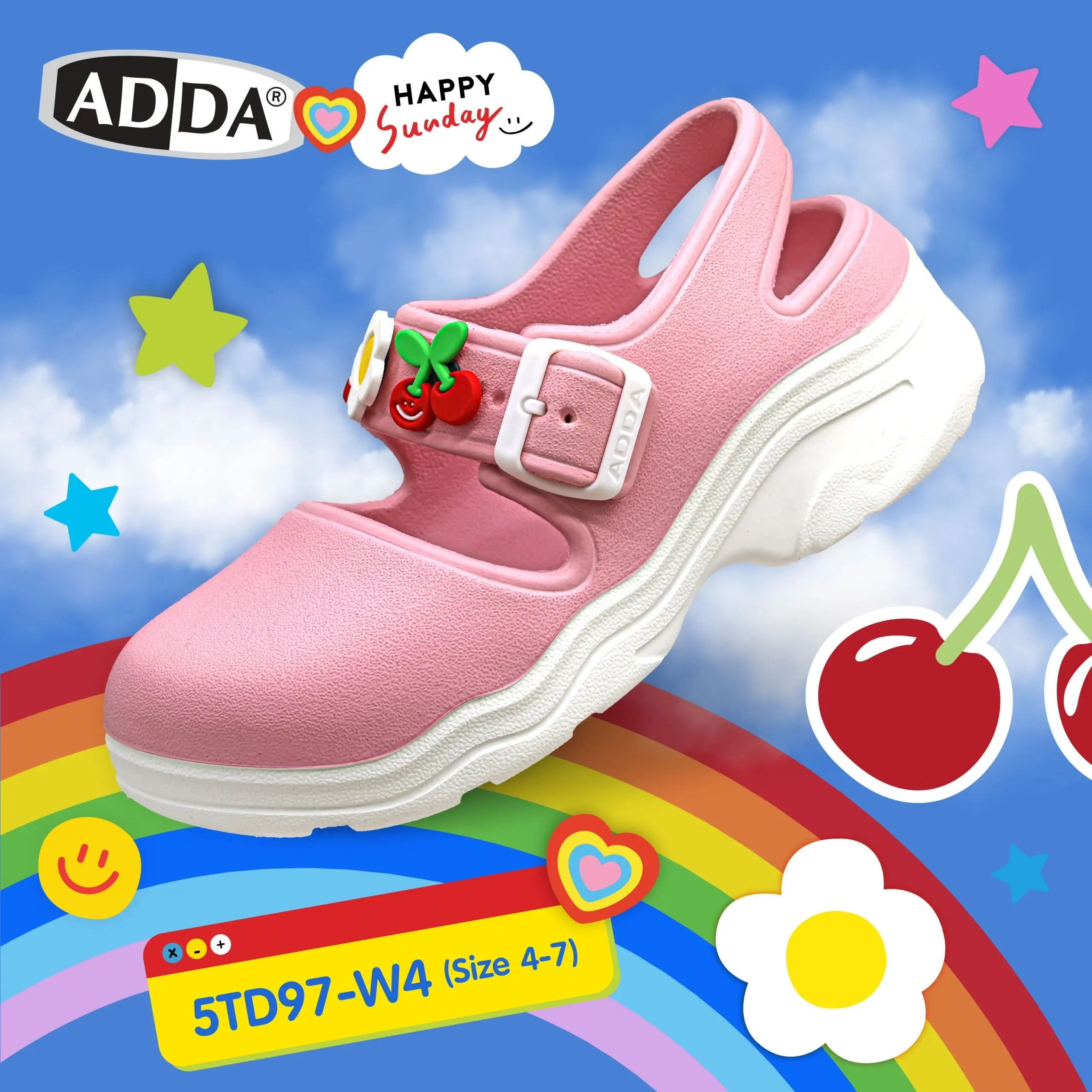 ADDA x HAPPY SUNDAY ลิขสิทธิ์แท้ 2density รองเท้าแตะ รองเท้าลำลอง แบบสวม สำหรับผู้หญิง รุ่น 5TD97W4 (ไซส์ 4-7) - Image 4