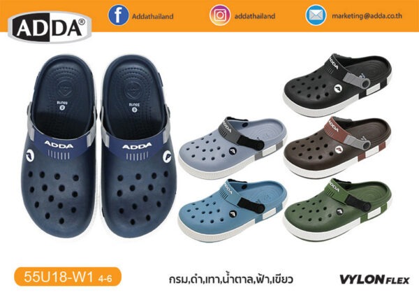 ADDA รองเท้าแตะ ผู้หญิง แบบสวมหัวโต รุ่น 55U18W1