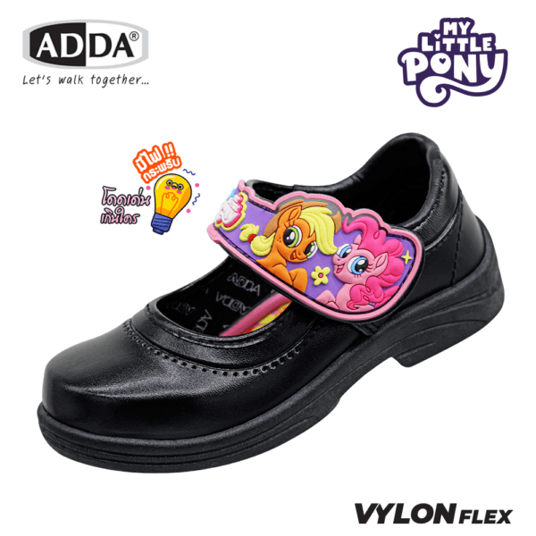ADDA รองเท้านักเรียน มีไฟกระพริบ ลาย My Little Pony ลิขสิทธิ์แท้ รุ่น 41C26C1B1 (ไซส์ 25-33)