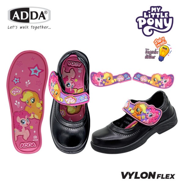 ADDA รองเท้านักเรียน มีไฟกระพริบ ลาย My Little Pony ลิขสิทธิ์แท้ รุ่น 41C26C1B1 (ไซส์ 25-33)