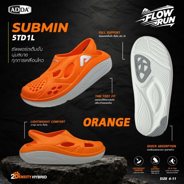 ADDA FLOW RUN รุ่น SUBMIN รองเท้าวิ่งสำหรับผู้ชายและผู้หญิง รุ่น 5TD1LM1 (ไซส์ 4-11)